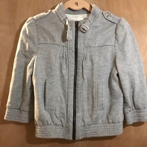 Zara Heather Gray Cropped Biker Jacket